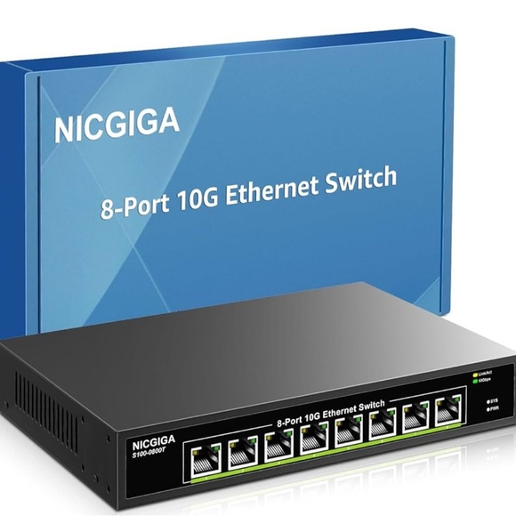 (X1) Nicciga 8 Port 10G Ethernet Switch Unmanaged,with 8X 10Gb 10Gbps